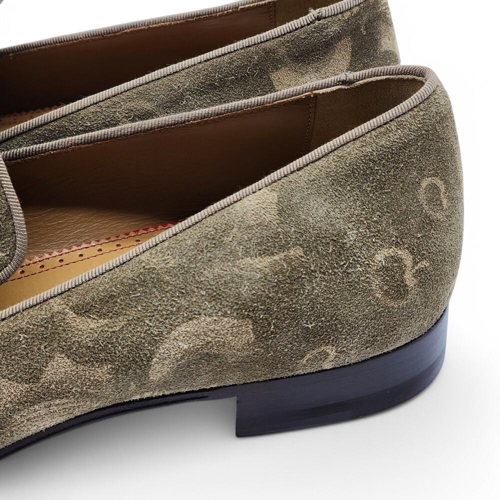 Christian Louboutin Dandelion Floral Suede Loafers Green EU 42 US 9 - New $995 - Picture 6 of 10